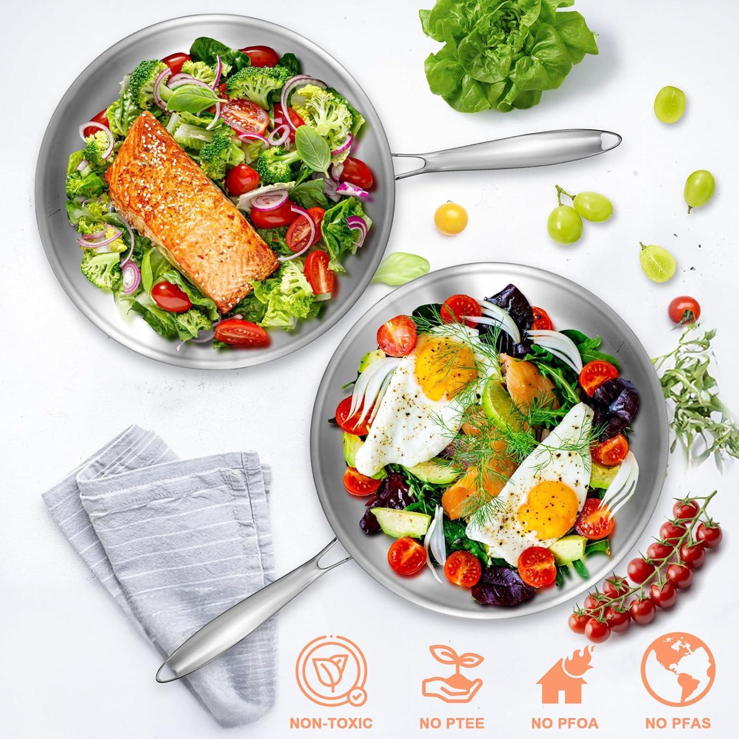 Sartén Profunda EWFEN de Acero Inoxidable 30 cm con Tapa