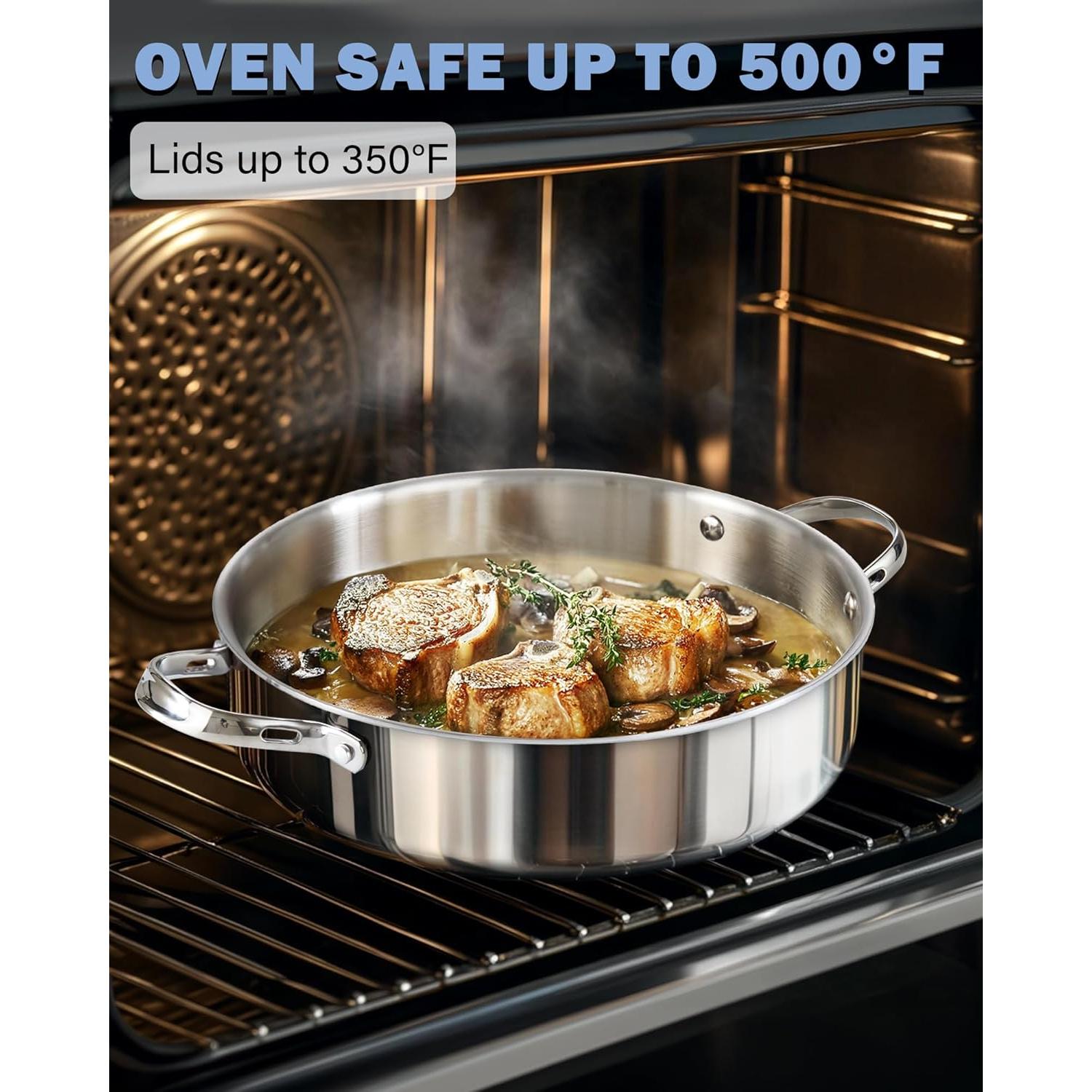 Sartén Profunda Cooks Standard 5.5 QT Acero Inoxidable 30.5 cm