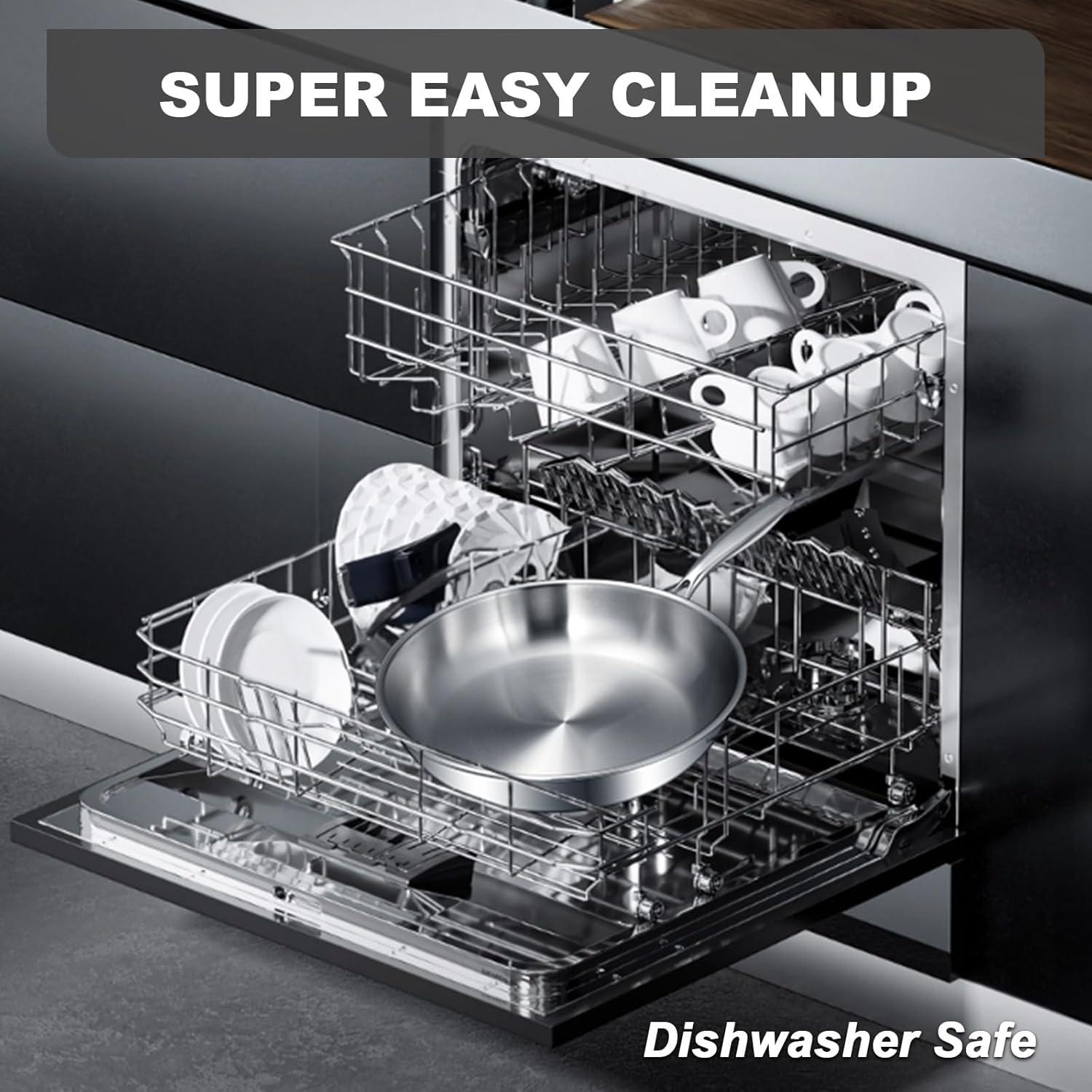 Sartén de Acero Inoxidable EWFEN 30 cm, Apta Inducción y Horno