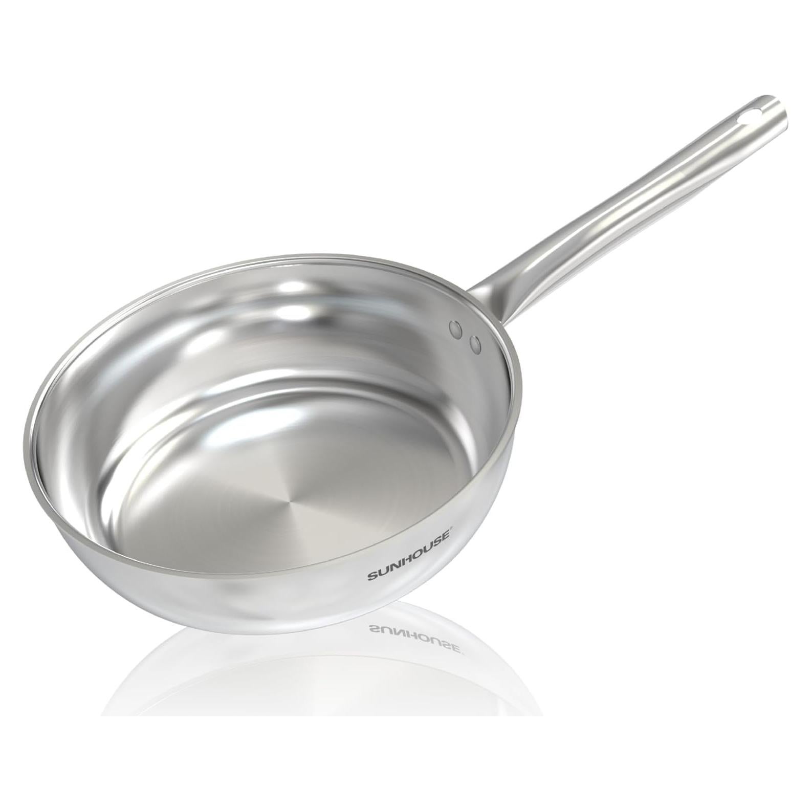Sartén de Acero Inoxidable Sunhouse 20 cm Sin Recubrimiento