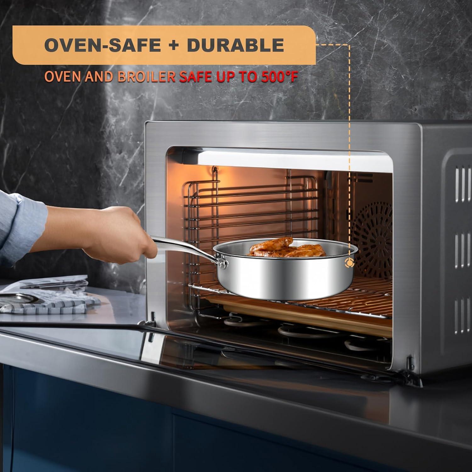 Sartén Profunda EWFEN 3QT Acero Inoxidable 10" Apta Horno