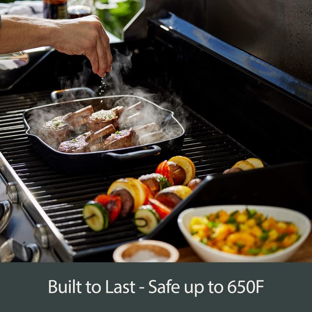 Sartén Cuadrada de Hierro Fundido All-Clad 28 cm con Trivet