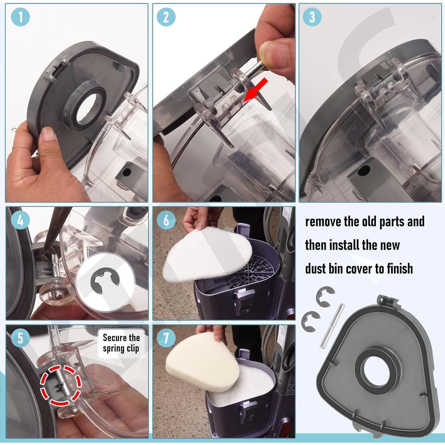 Cubierta de Cubo de Polvo KINTLE para Aspiradora Shark NV350