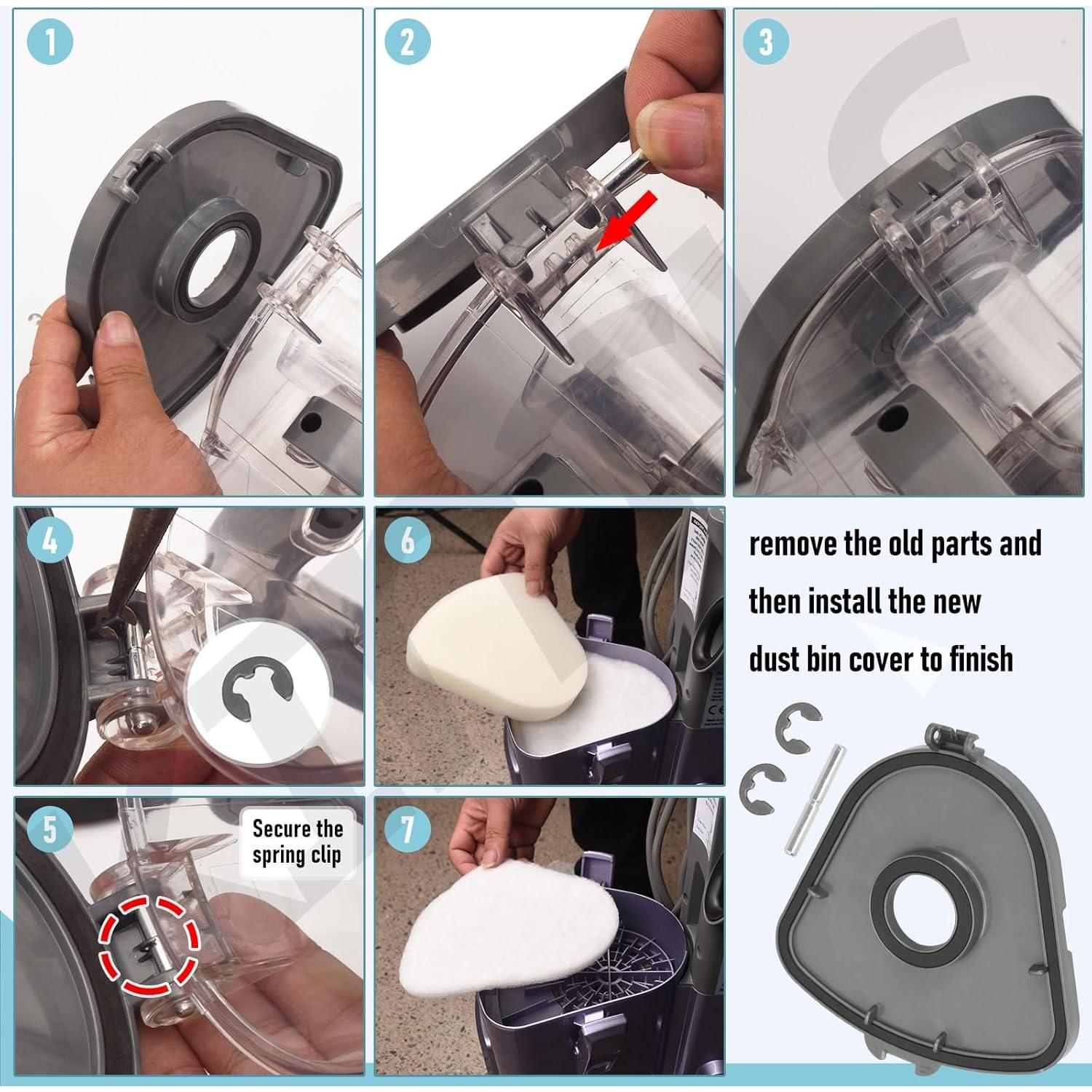 Cubierta de Cubo de Polvo KINTLE para Aspiradora Shark NV350