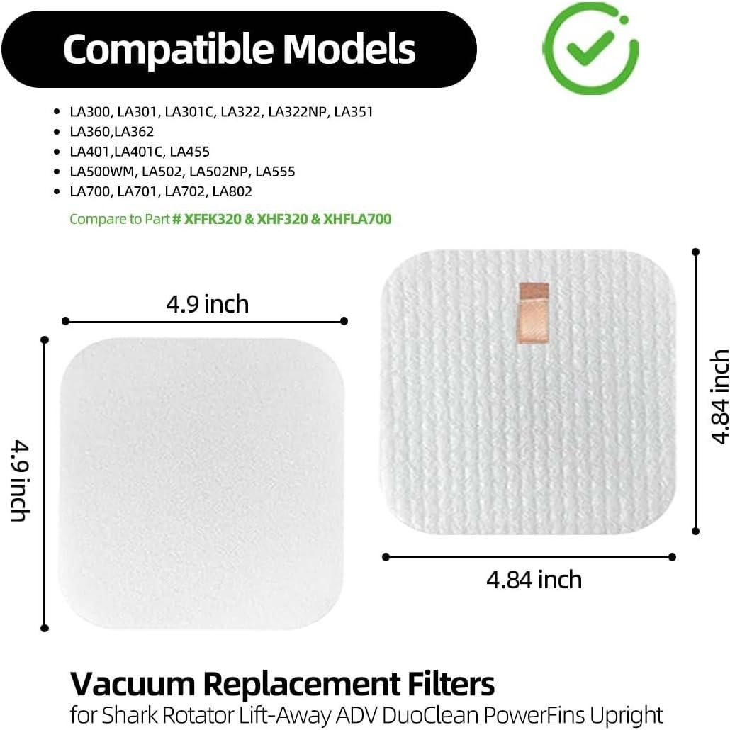 Filtros de Reemplazo para Aspiradora Shark LA502 - 4 Piezas