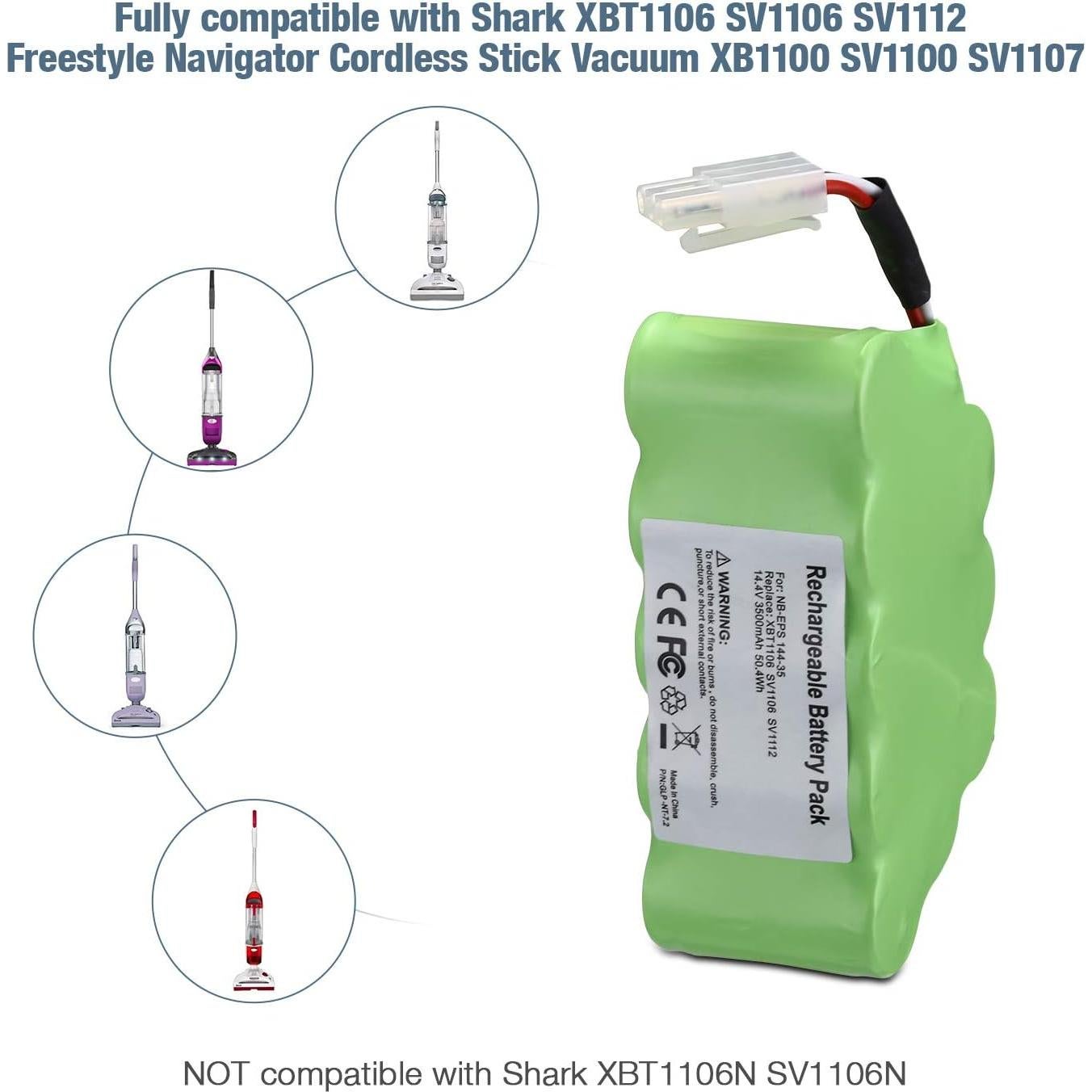 Batería Reemplazo 14.4V 3500mAh Dutyone para Aspiradora Shark