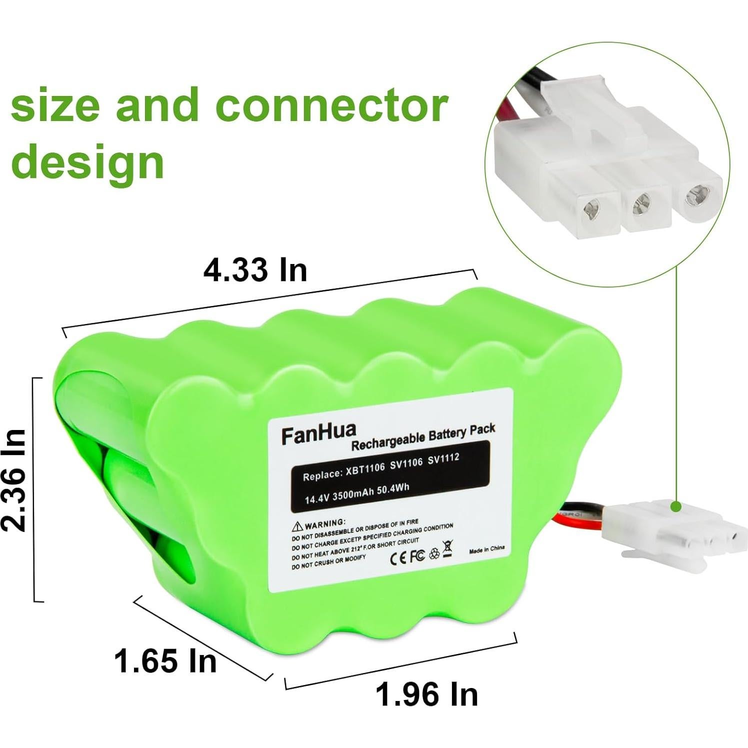Batería Ni-MH 14.4V 3.5Ah Fanhua para Aspiradora Shark
