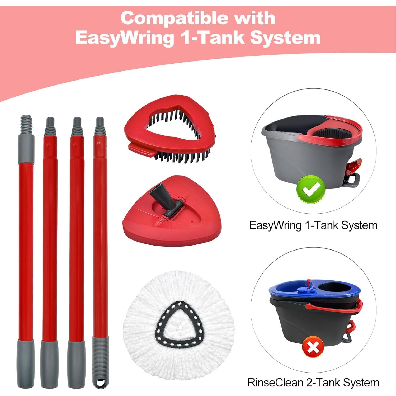 Juego de Reemplazo Mop O Cedar 3 Cabezas Microfibra + Cepillo