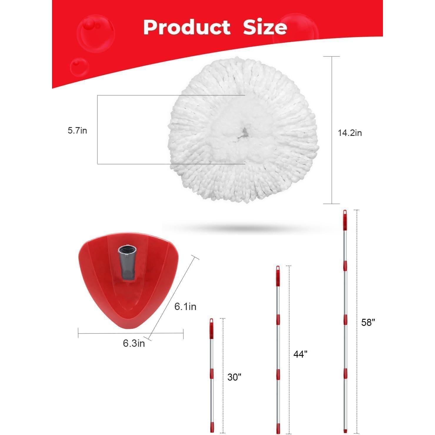 Cabezal de Repuesto Mop Giratorio Bublador con 2 Recargas Microfibra