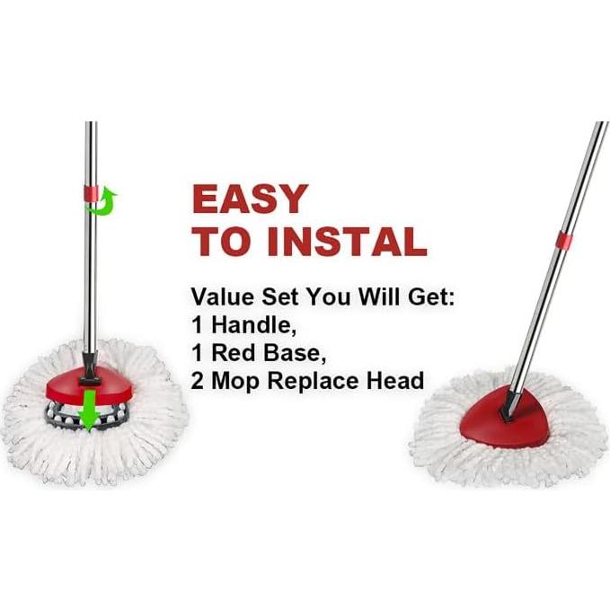 Conjunto de Mop Giratorio HiBaBy 2 Recargas Microfibra 76-147cm