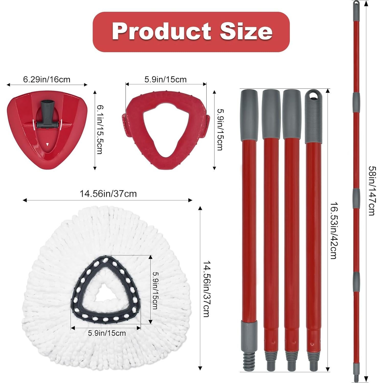 Cabezal y Mango de Repuesto Ocedar Spin Mop 30-58"