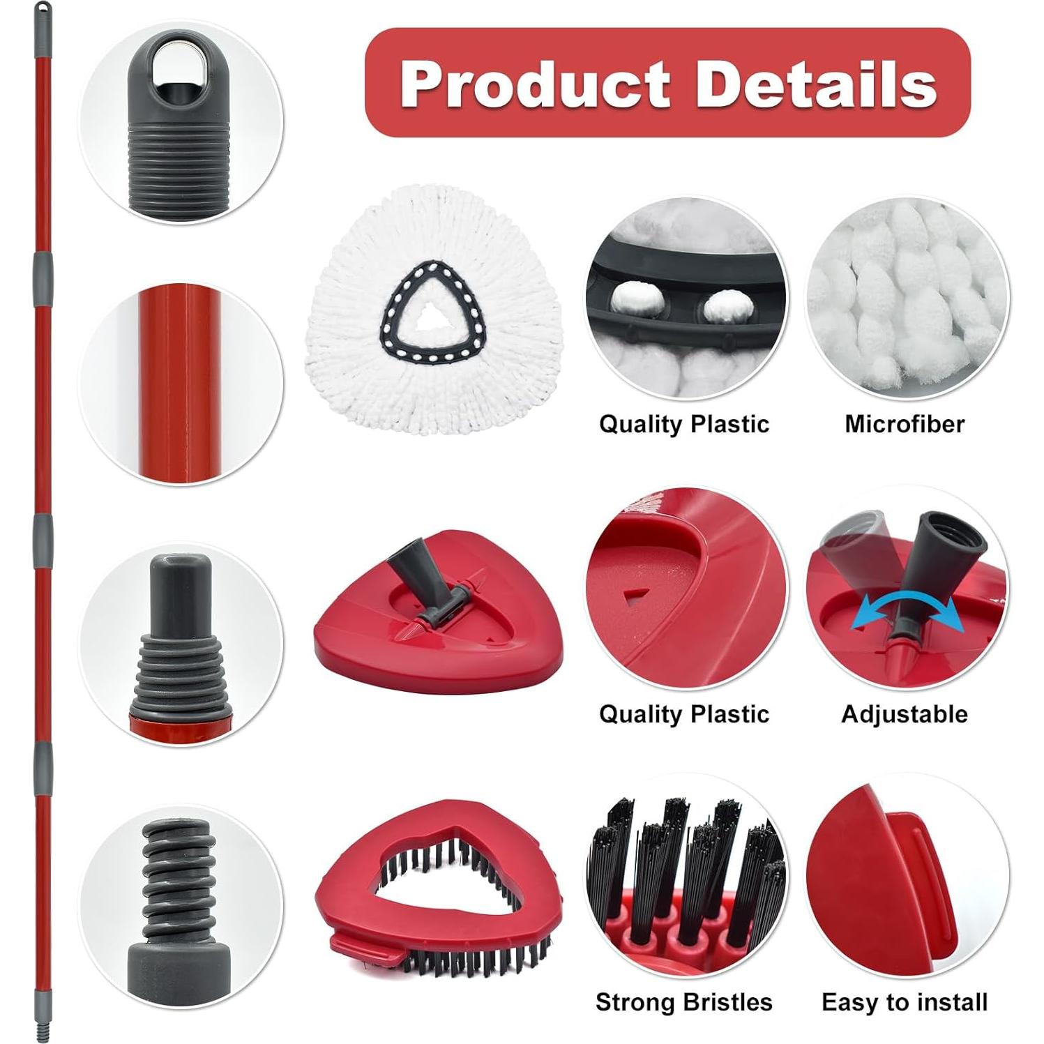 Cabezal y Mango de Repuesto Ocedar Spin Mop 30-58"