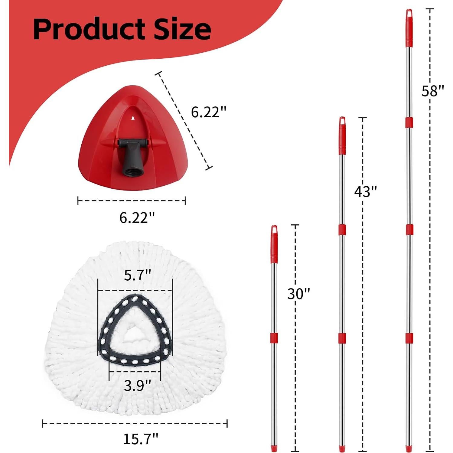 Cabezal de Repuesto Mop Giratorio ANREKEYH Microfibra 4 Pzs