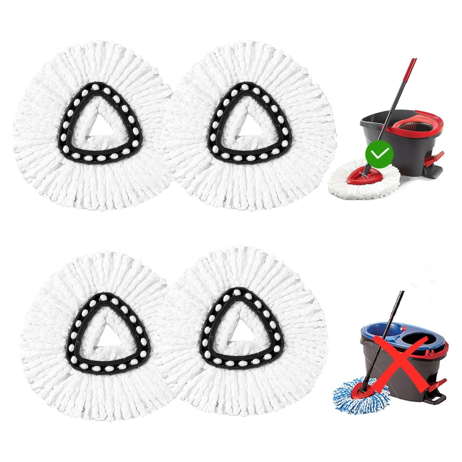 Cabezas de Reemplazo para Mop Giratorio EPSUNORISE 4 Pack Microfibra