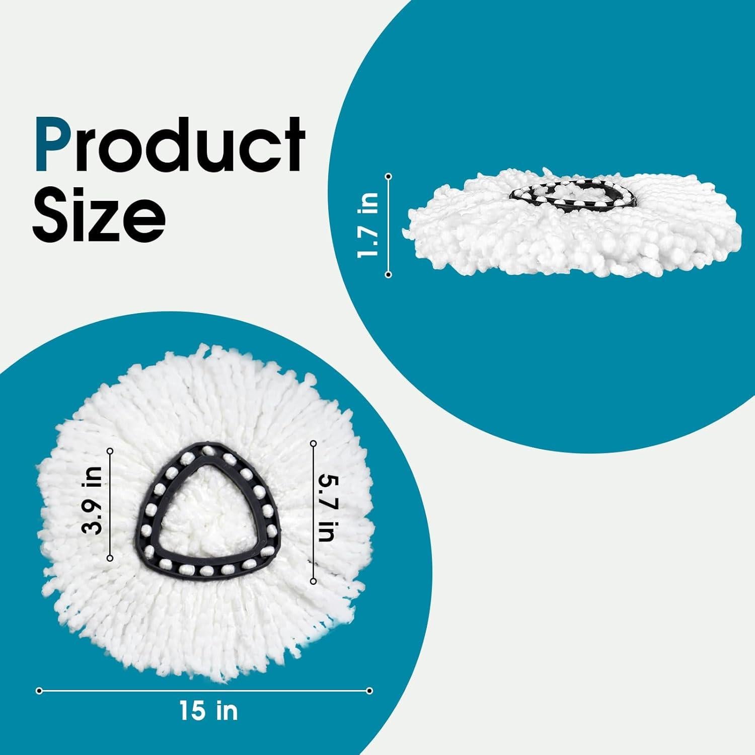 Cabezas de Reemplazo para Mop Giratorio EPSUNORISE 4 Pack Microfibra