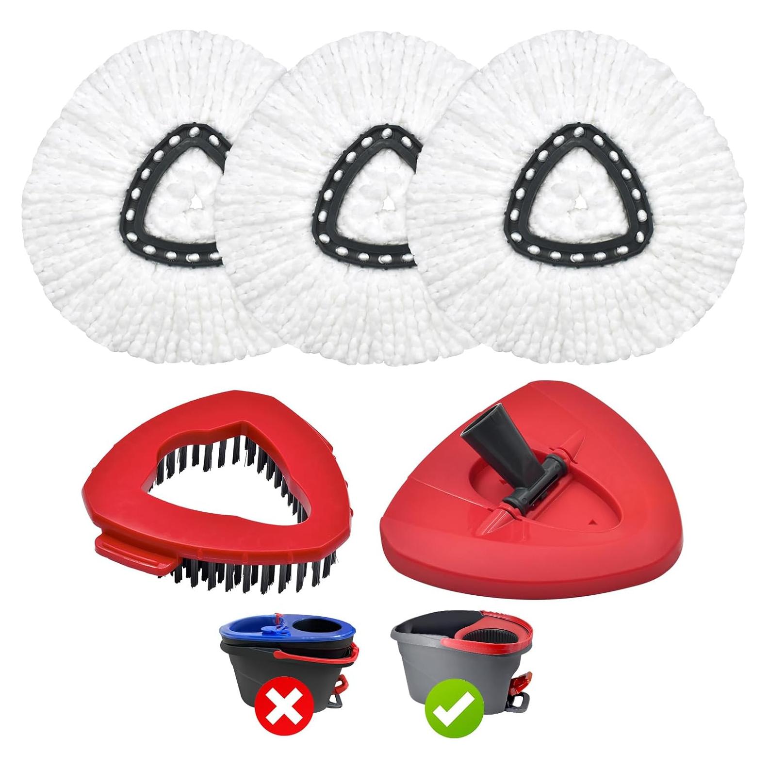 Reemplazo Cabezas de Mop Microfibra O-Cedar 3 Piezas + Cepillo