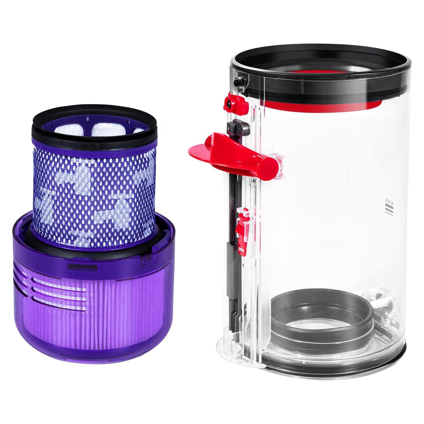 Cubo de Polvo y Filtro Reemplazo QINAN para Dyson V11 V15