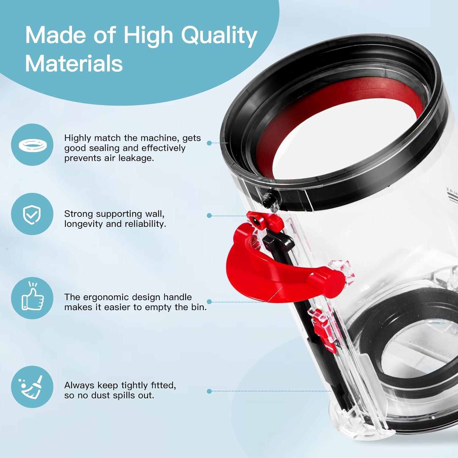 Cubo de Polvo y Filtro Reemplazo QINAN para Dyson V11 V15