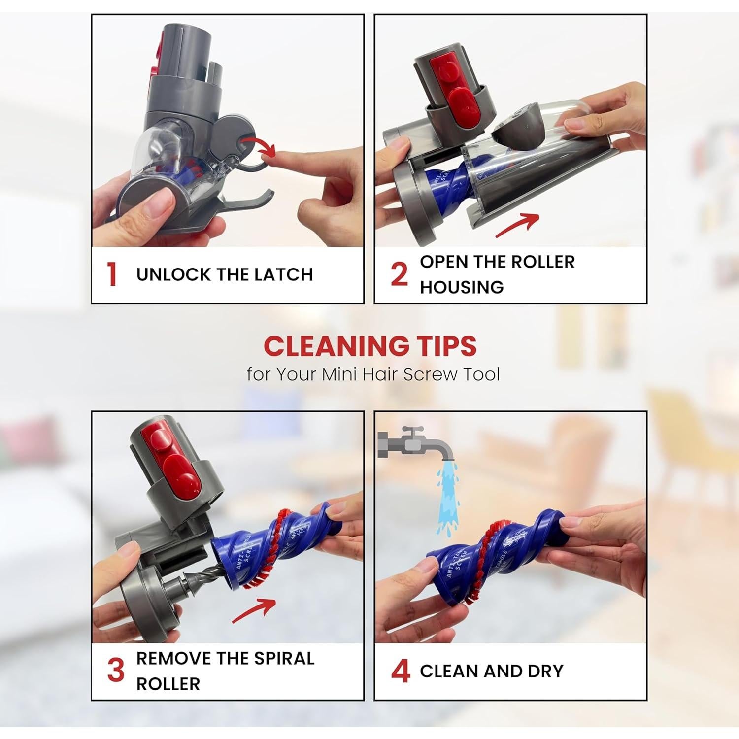 Cabezal Mini Motorizado VACEXT para Aspiradoras Dyson V7 V8 V10 V11 V15