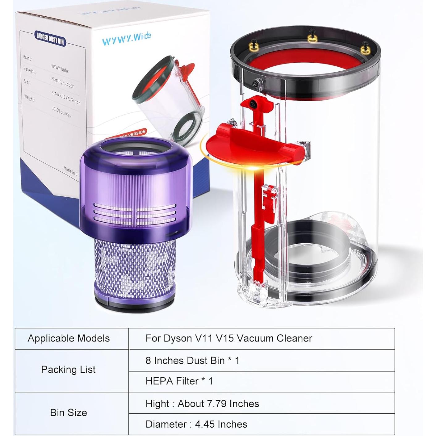 Canasta Reemplazo WYWY para Aspiradora Dyson V11 V15 HEPA