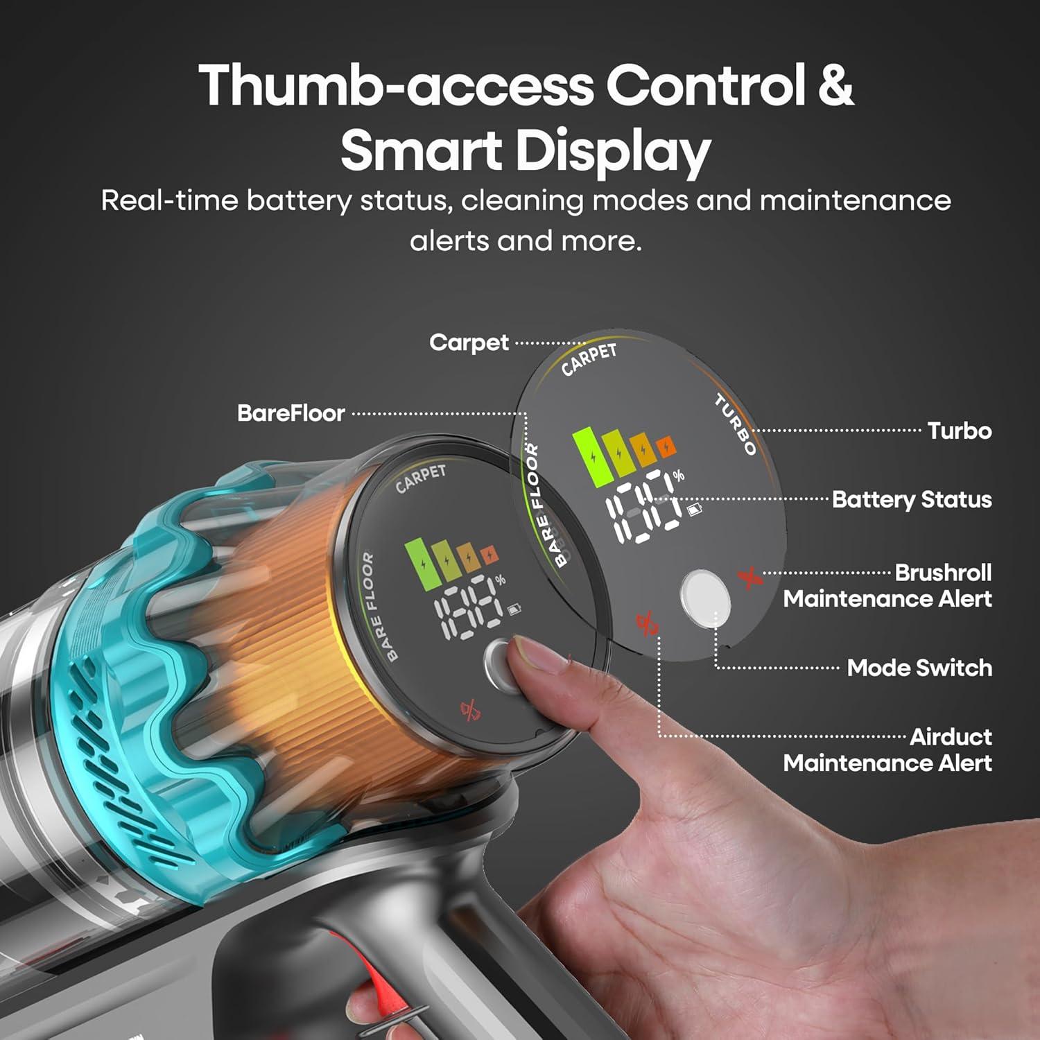 Aspiradora Inalámbrica ElecKeys K10 580W 48kPa 65Min Oro