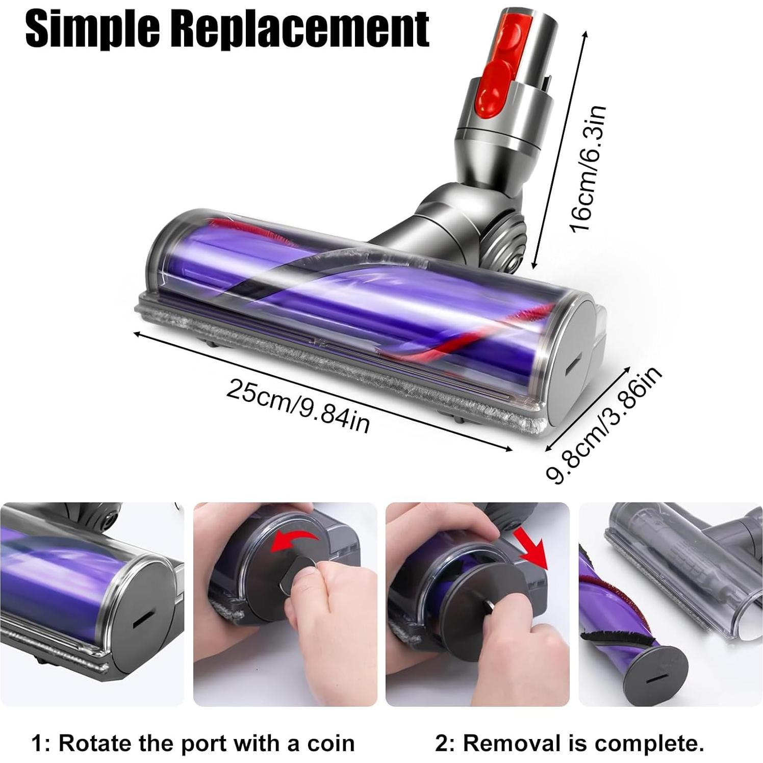 Cabezal de Limpieza de Transmisión Directa Odashen para Dyson V7 V8 V10 V11 V15