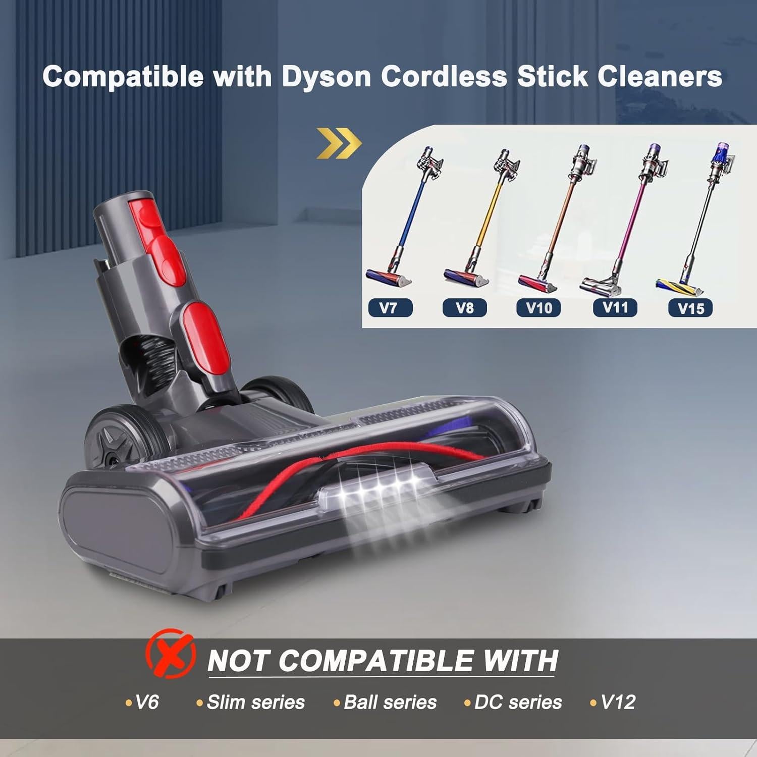 Cabezal de Cepillo HESTIA para Aspiradoras Dyson V7 V15 26cm