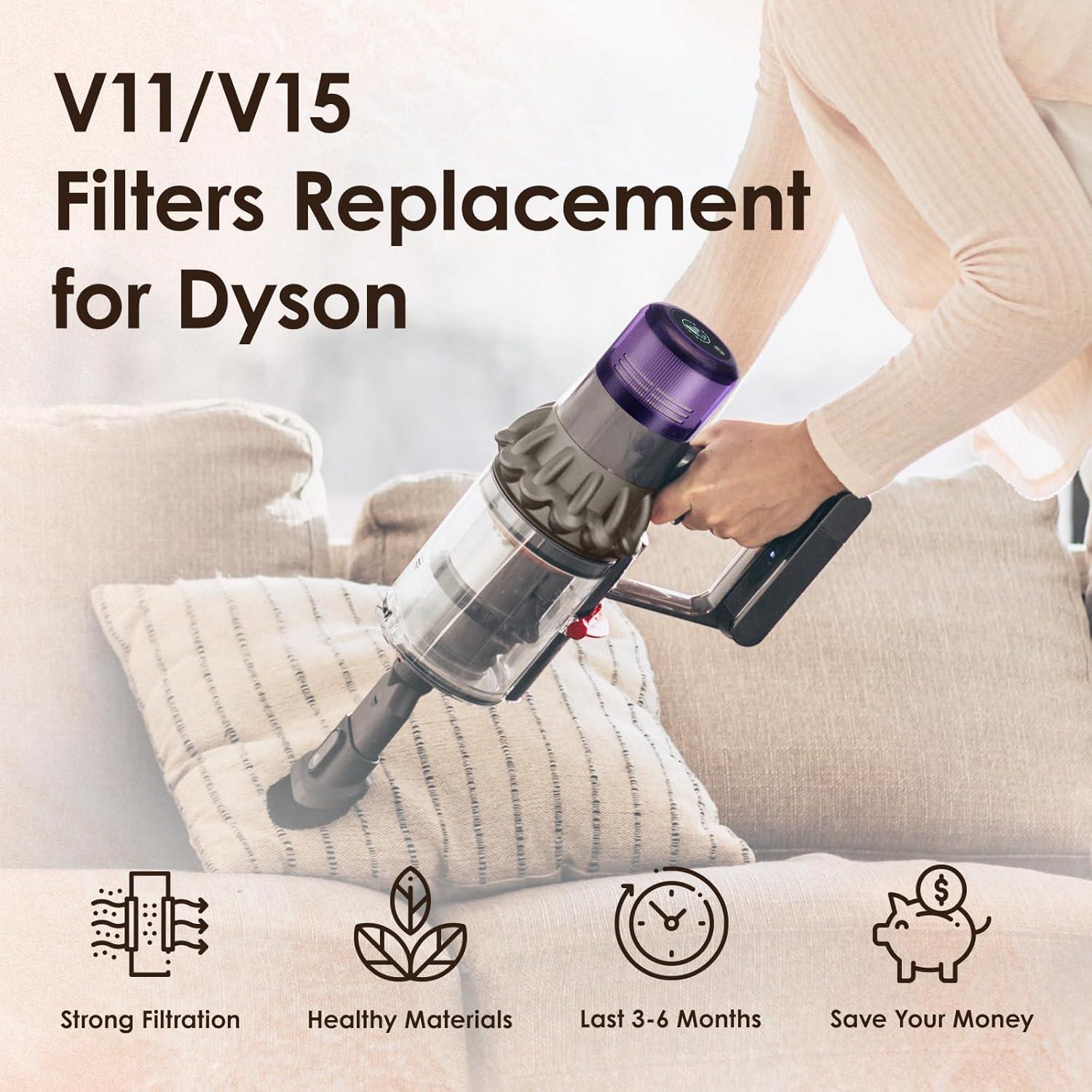 Paquete de 3 Filtros de Reemplazo Isinlive para Dyson V11/V15