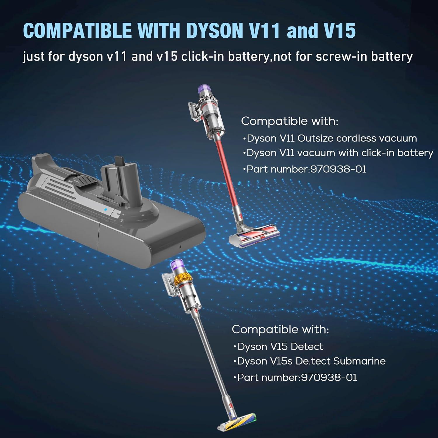 Batería Click-in 5000mAh 25.2V para Dyson V11 V15