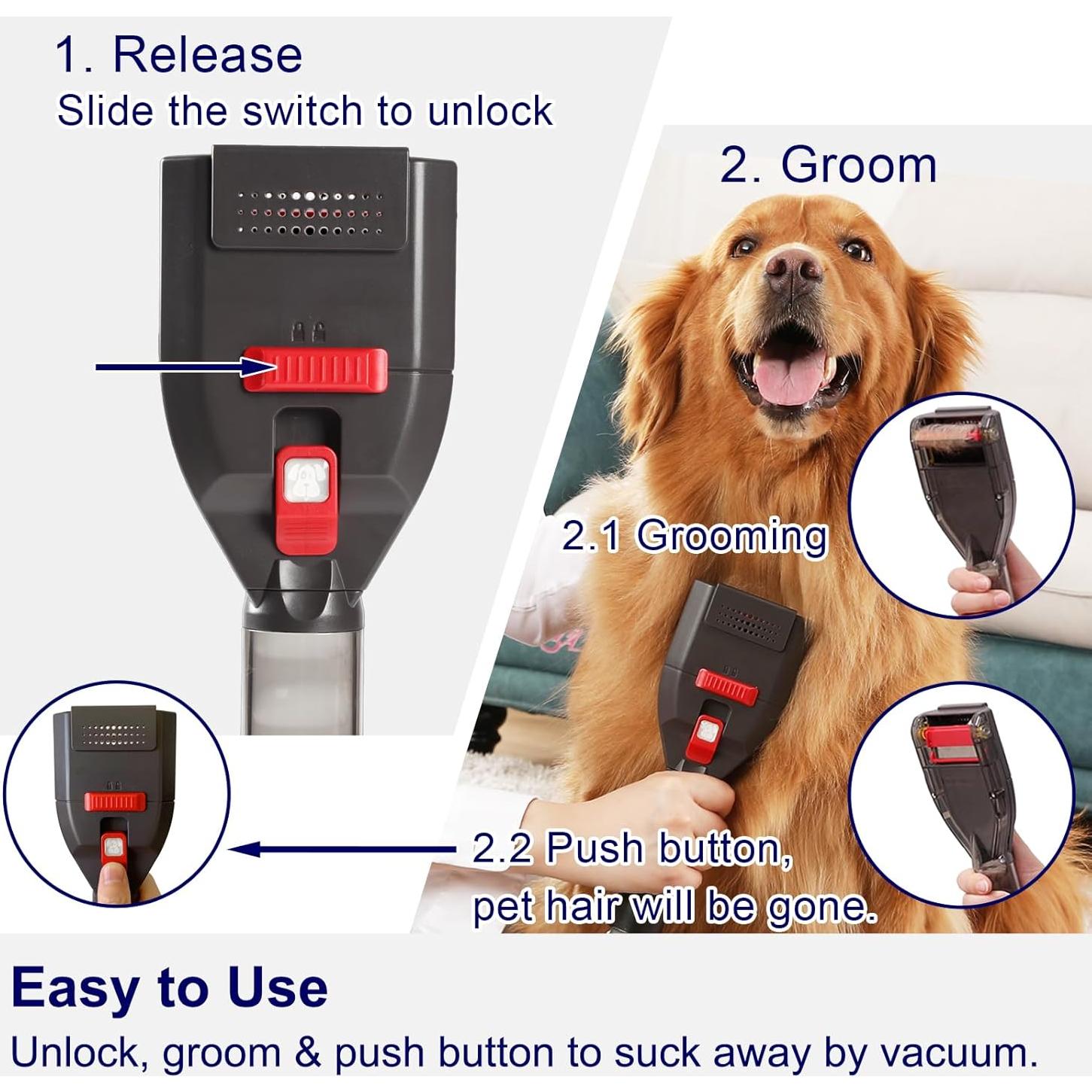 Accesorio de Aspiradora Portek para Pelo de Perro - Compatible Shark y Miele