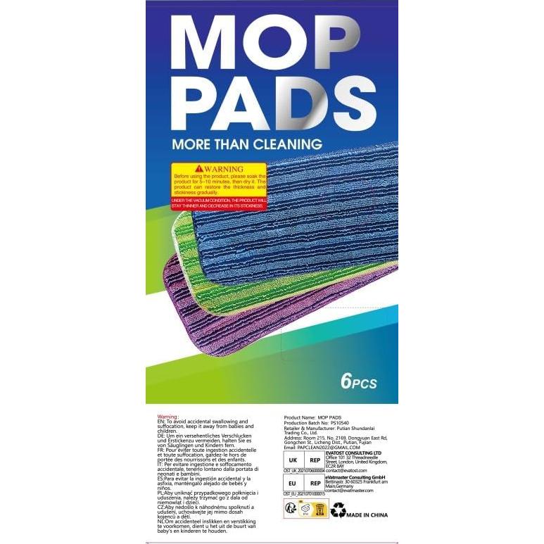 Paquete de 6 Paños de Mopa Reutilizables Papclean para Swiffer
