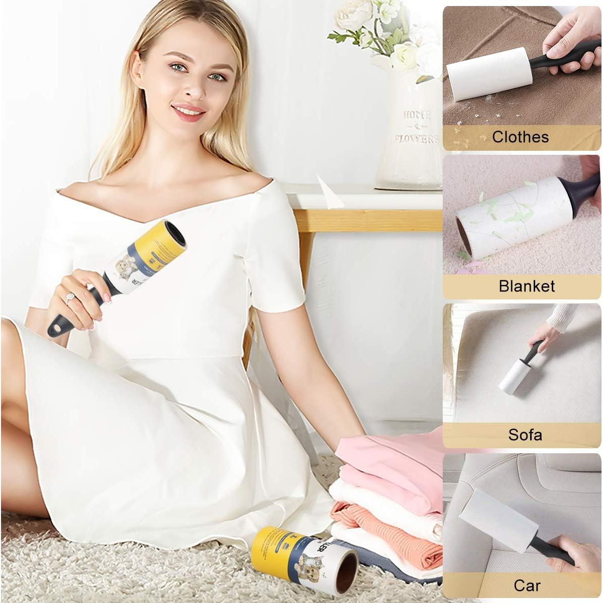 Rodillo Quitapelusas Adhesivo para Mascotas - Paquete de 8