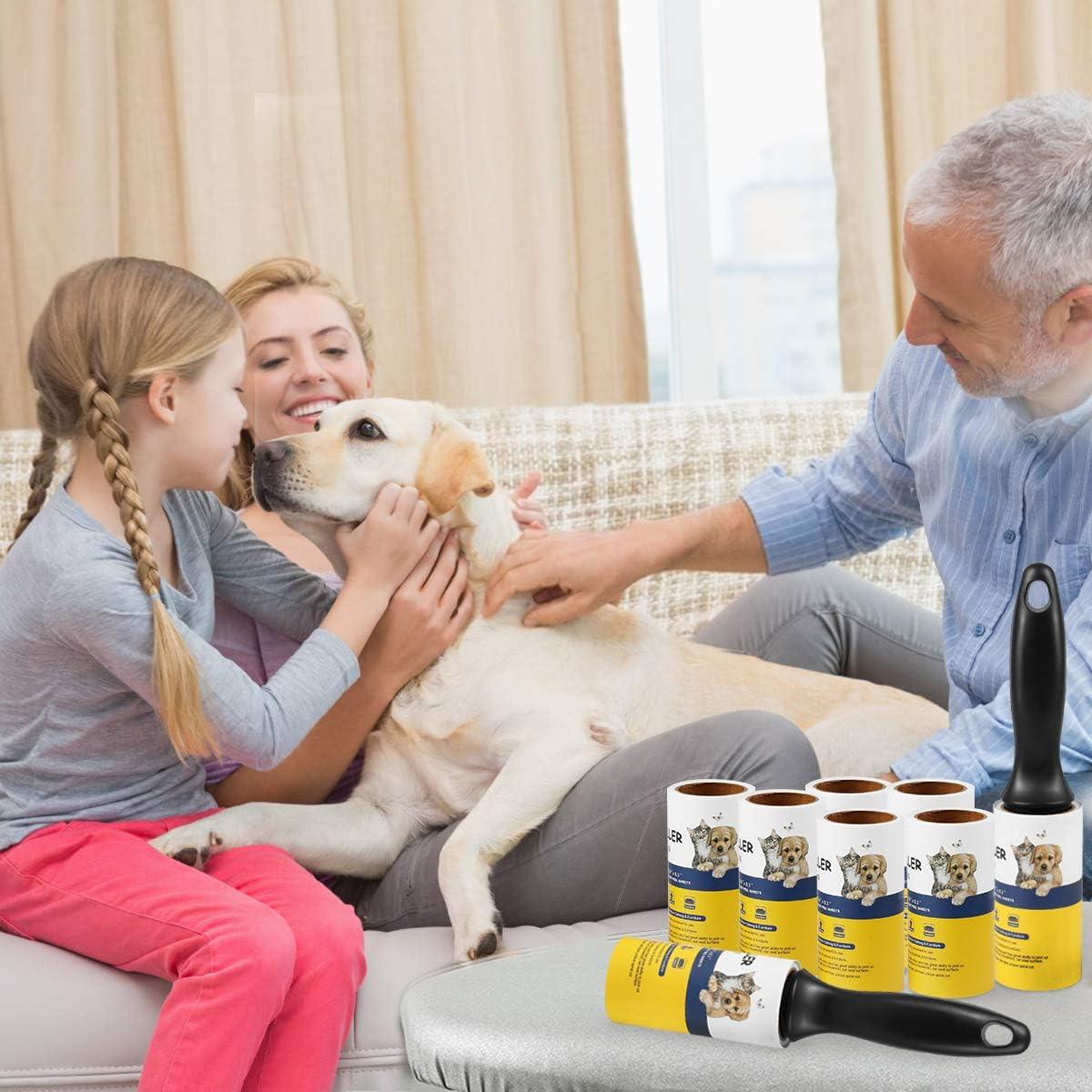 Rodillo Quitapelusas Adhesivo para Mascotas - Paquete de 8