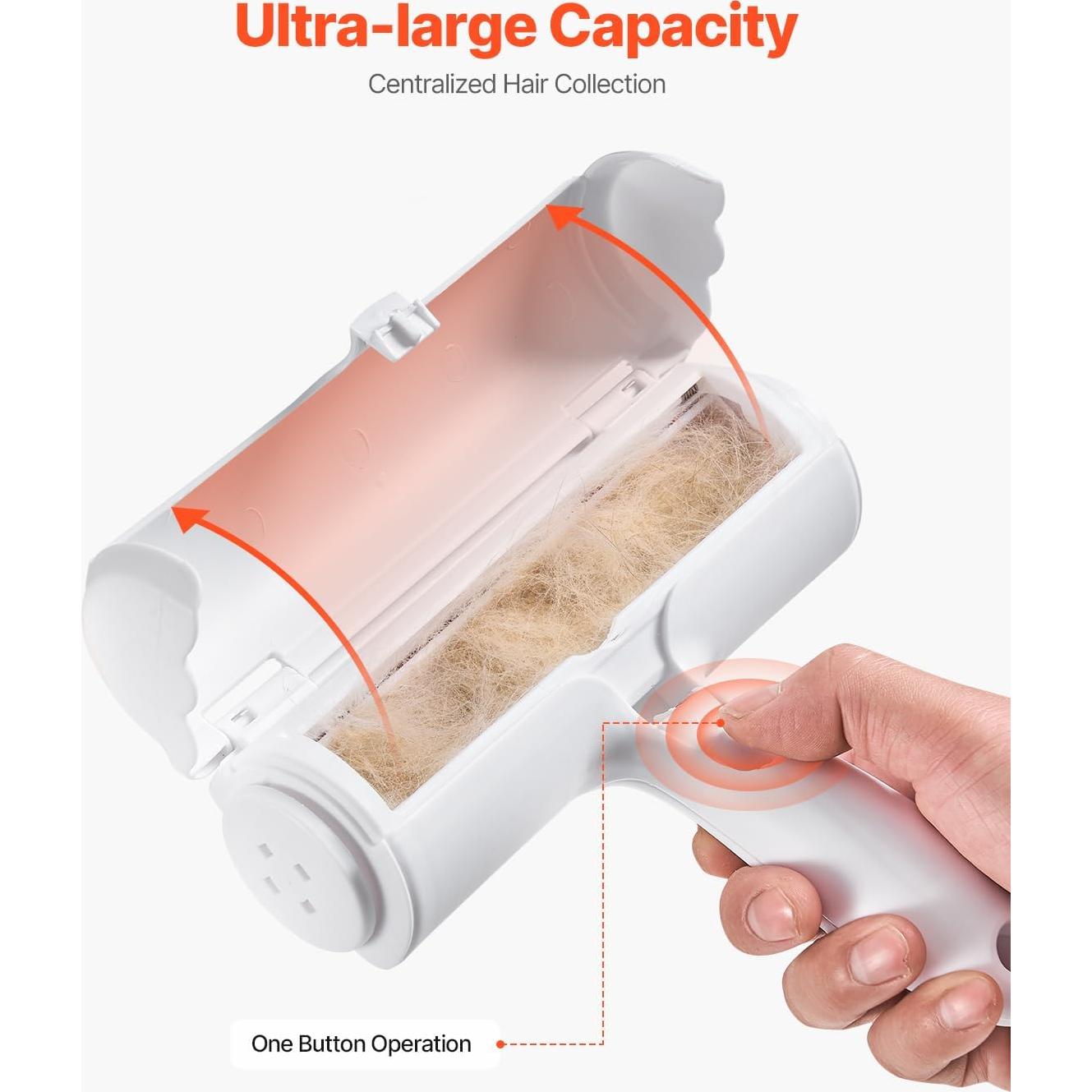 Rodillo Quitapelos Reutilizable VEVOR para Mascotas 36mm