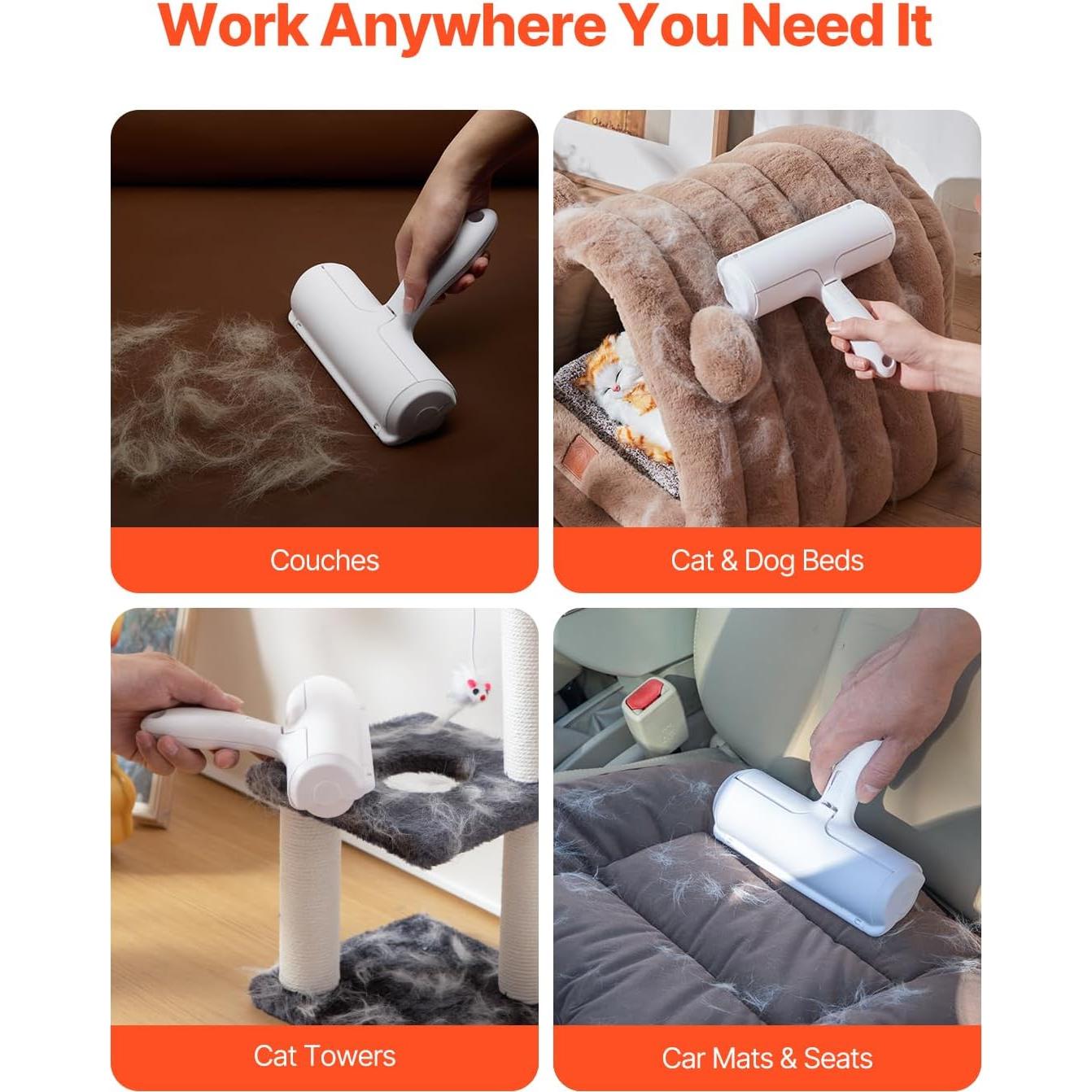 Rodillo Quitapelos Reutilizable VEVOR para Mascotas 36mm