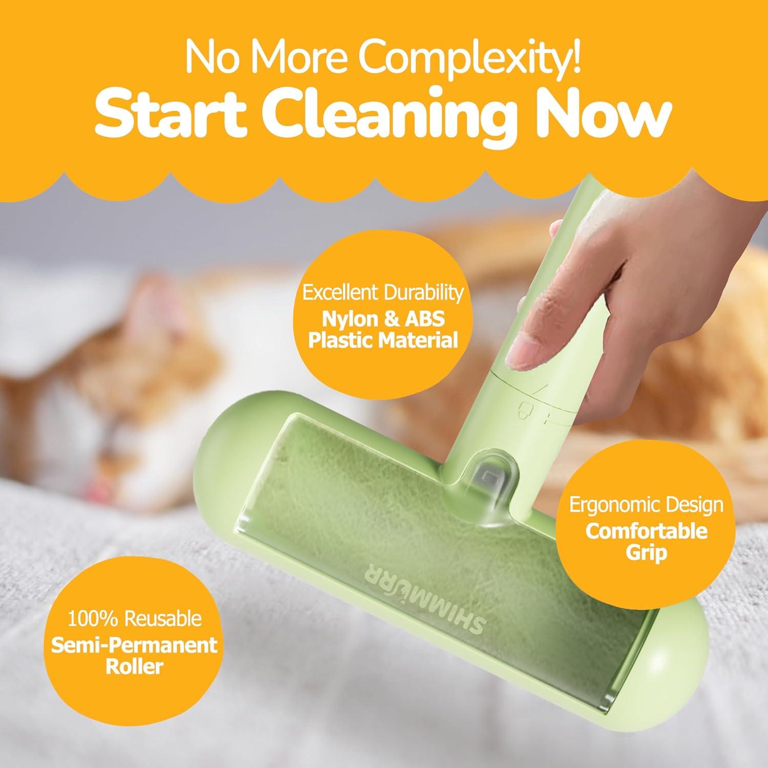 Removedor de Pelo de Mascotas SHIMMURR Verde - Rodillo Reutilizable