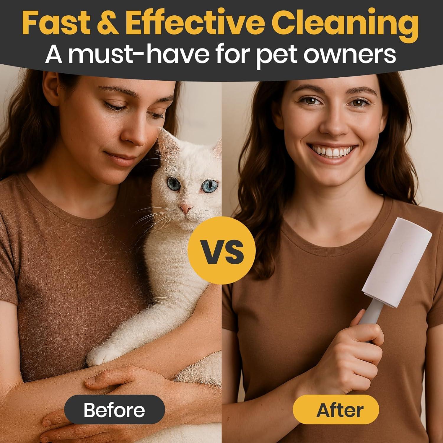 Rodillo de Pelusa DELOMO para Mascotas - 2 Rodillos + 4 Recambios