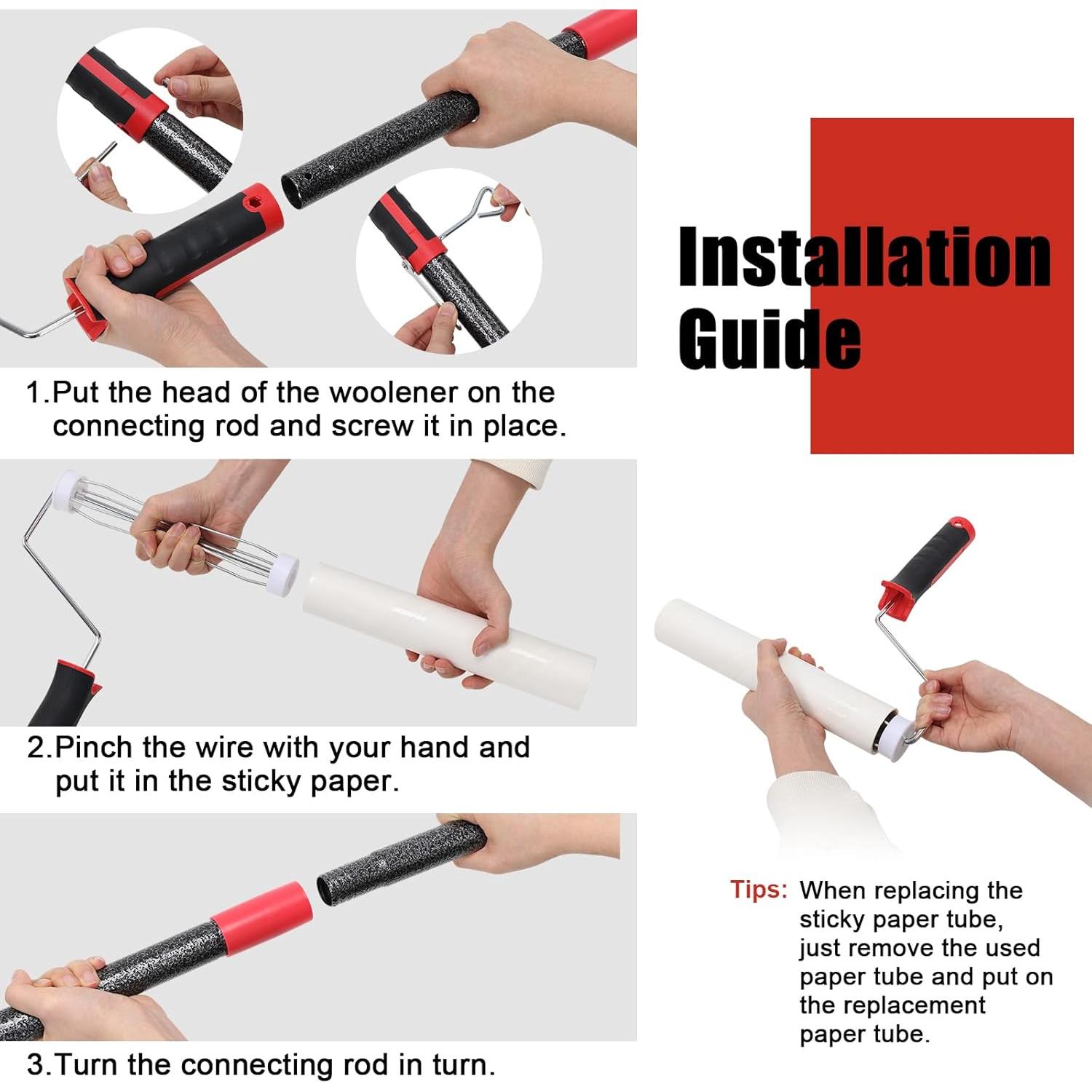 Rodillo de Pelusa Lcokeiy Extra Ancho 24 cm Ajustable 129.5 cm