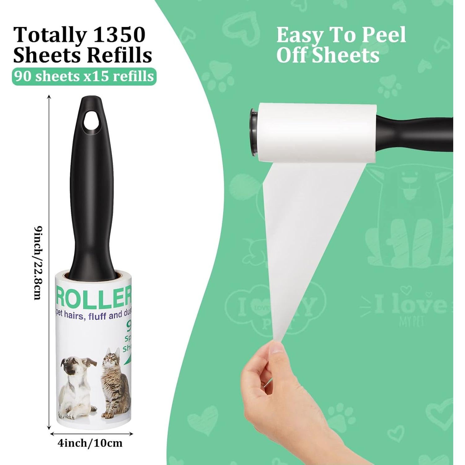 Rodillos Quitapelusas Newtay 1350 Hojas para Mascotas