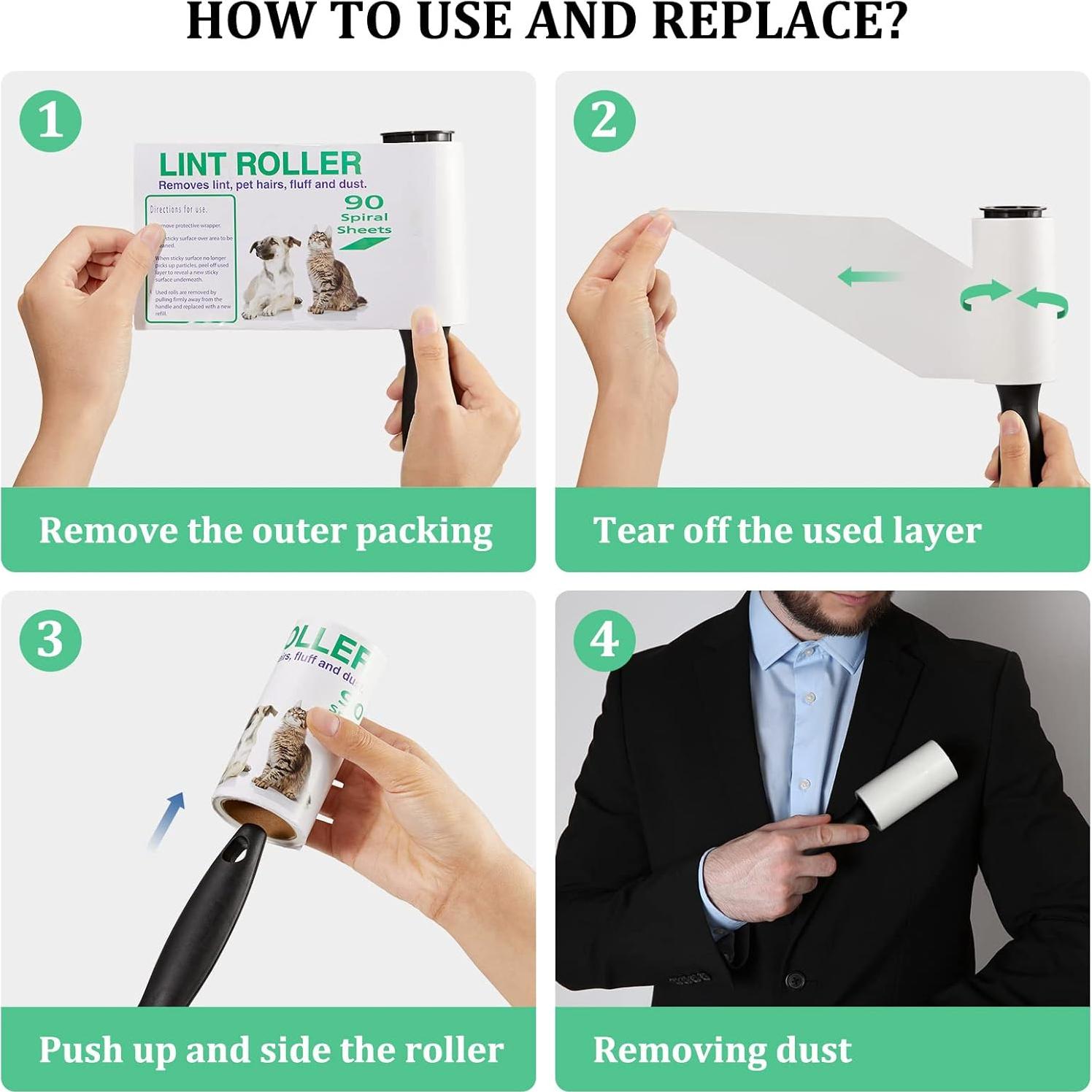 Rodillos Quitapelusas Newtay 1350 Hojas para Mascotas