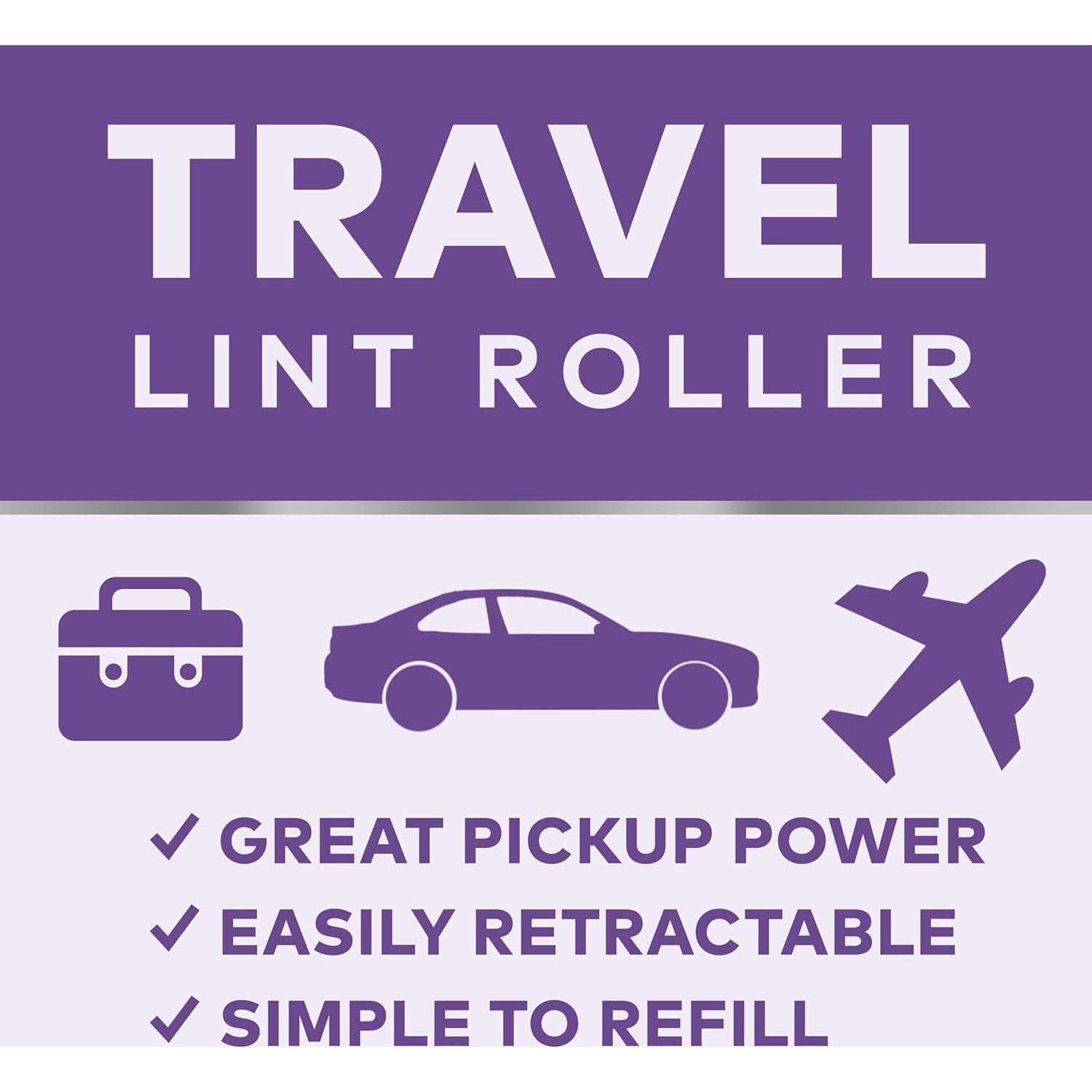 Rodillo de Pelusa Mini Scotch-Brite, 30 Hojas, Viaje, Blanco