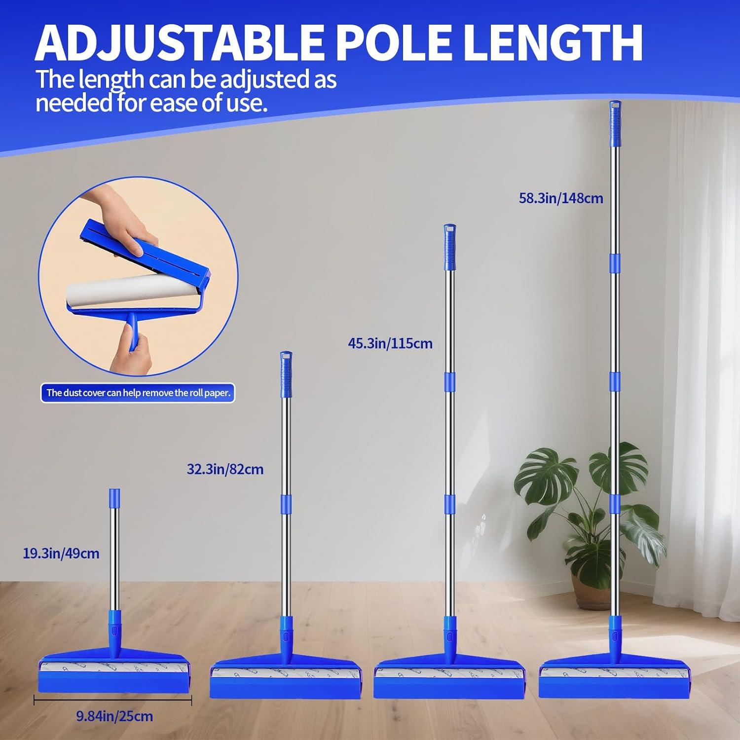 Rodillo Quitapelusas MNWHUC 25cm Extra Pegajoso con Mango Largo