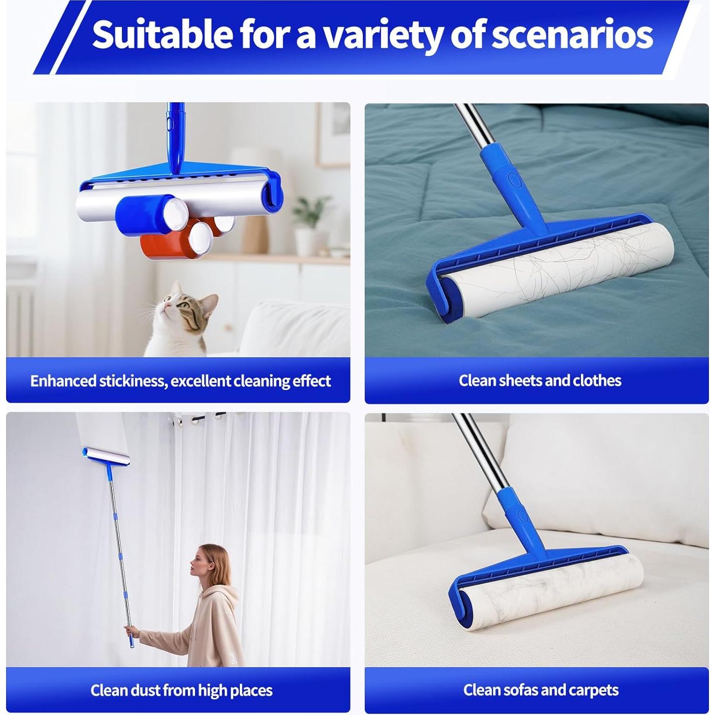 Rodillo Quitapelusas MNWHUC 25cm Extra Pegajoso con Mango Largo