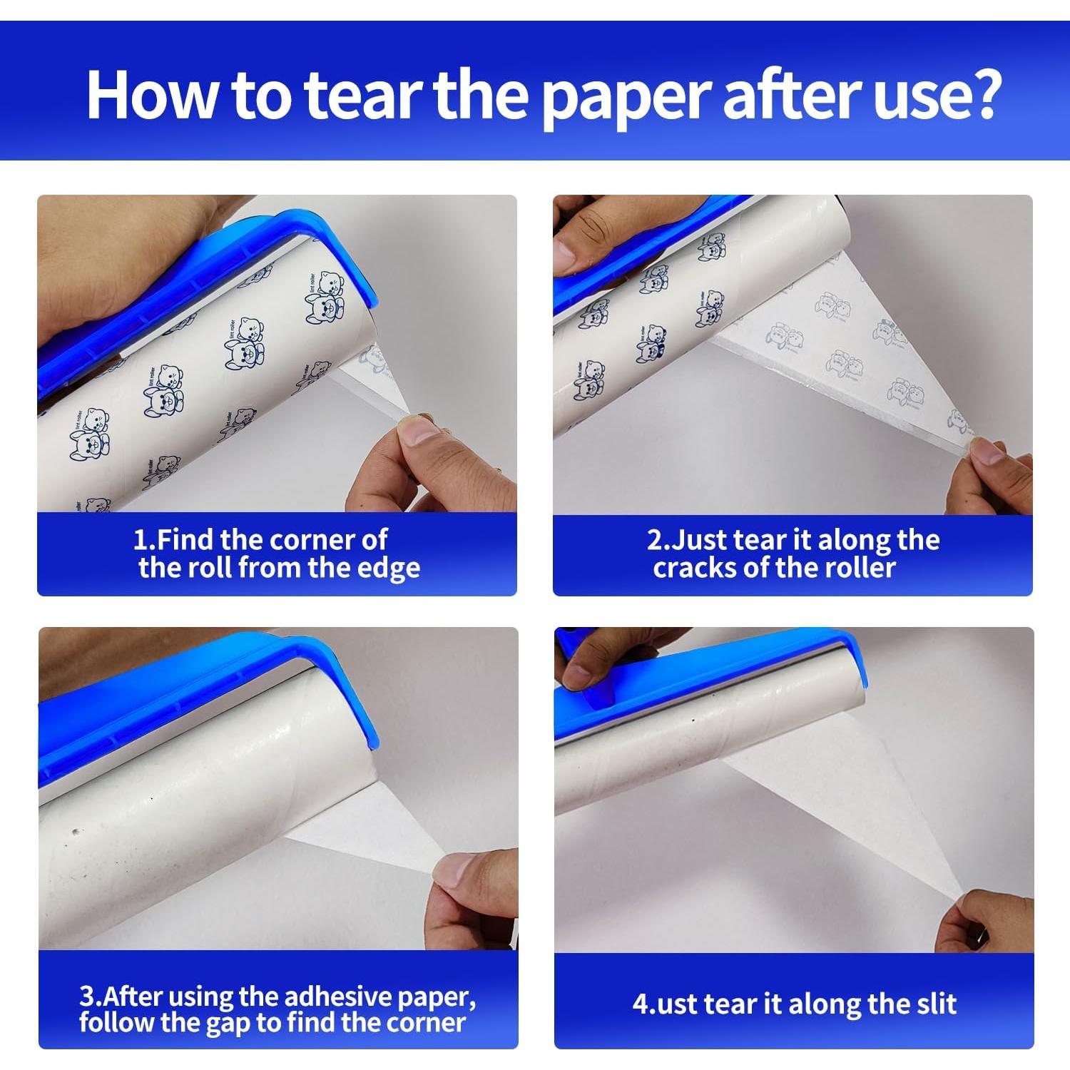 Rodillo Quitapelusas MNWHUC 25cm Extra Pegajoso con Mango Largo