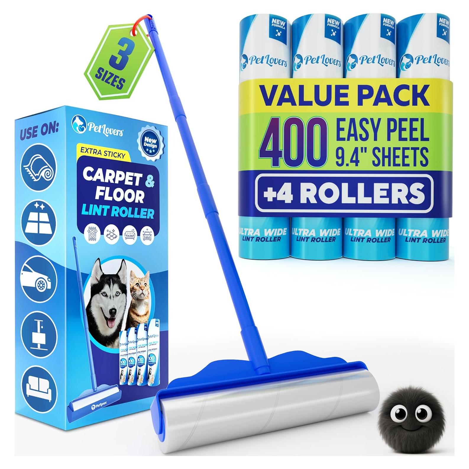 Rodillo de Pelusa Extra Grande PetLovers 400 Hojas 24 cm