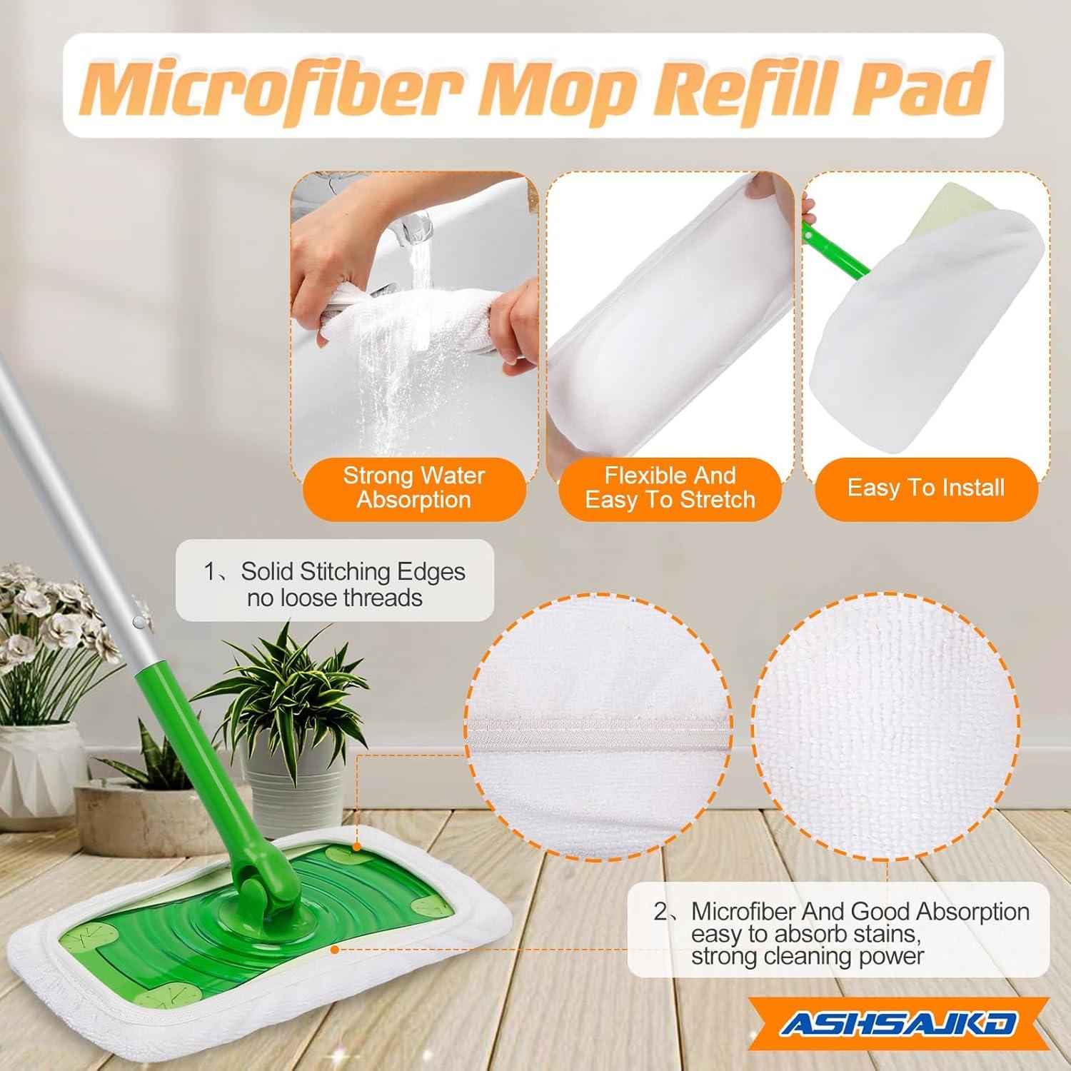 Almohadillas de Repuesto Reutilizables Ashsajkd para Trapeador Swiffer 10-12"