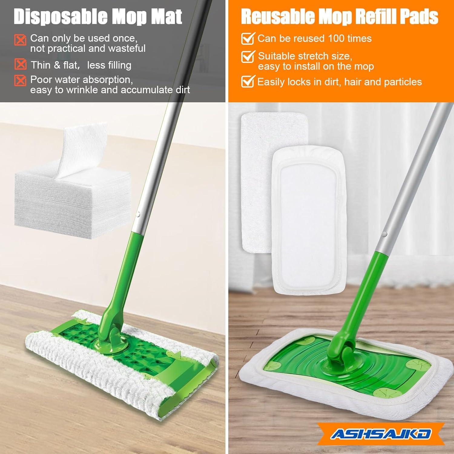 Almohadillas de Repuesto Reutilizables Ashsajkd para Trapeador Swiffer 10-12"