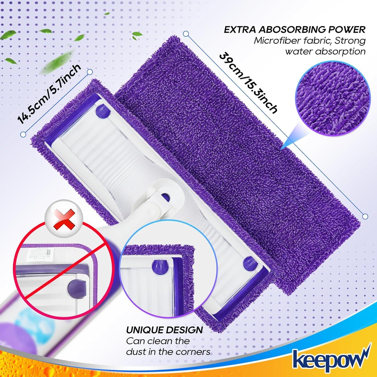 Paños Reutilizables KEEPOW para Mopa Eléctrica Swiffer - 6 Unidades