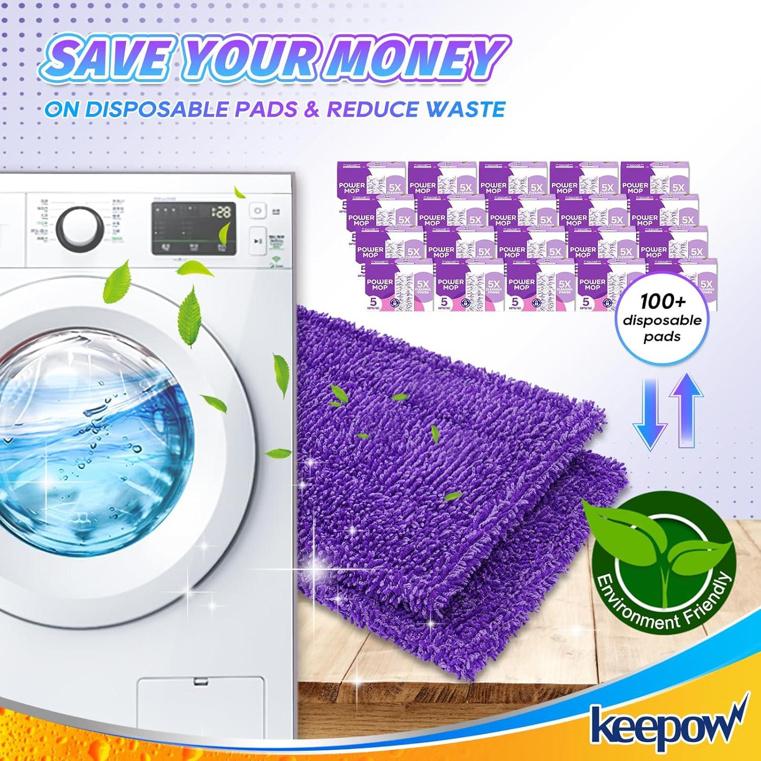 Paños Reutilizables KEEPOW para Mopa Eléctrica Swiffer - 6 Unidades