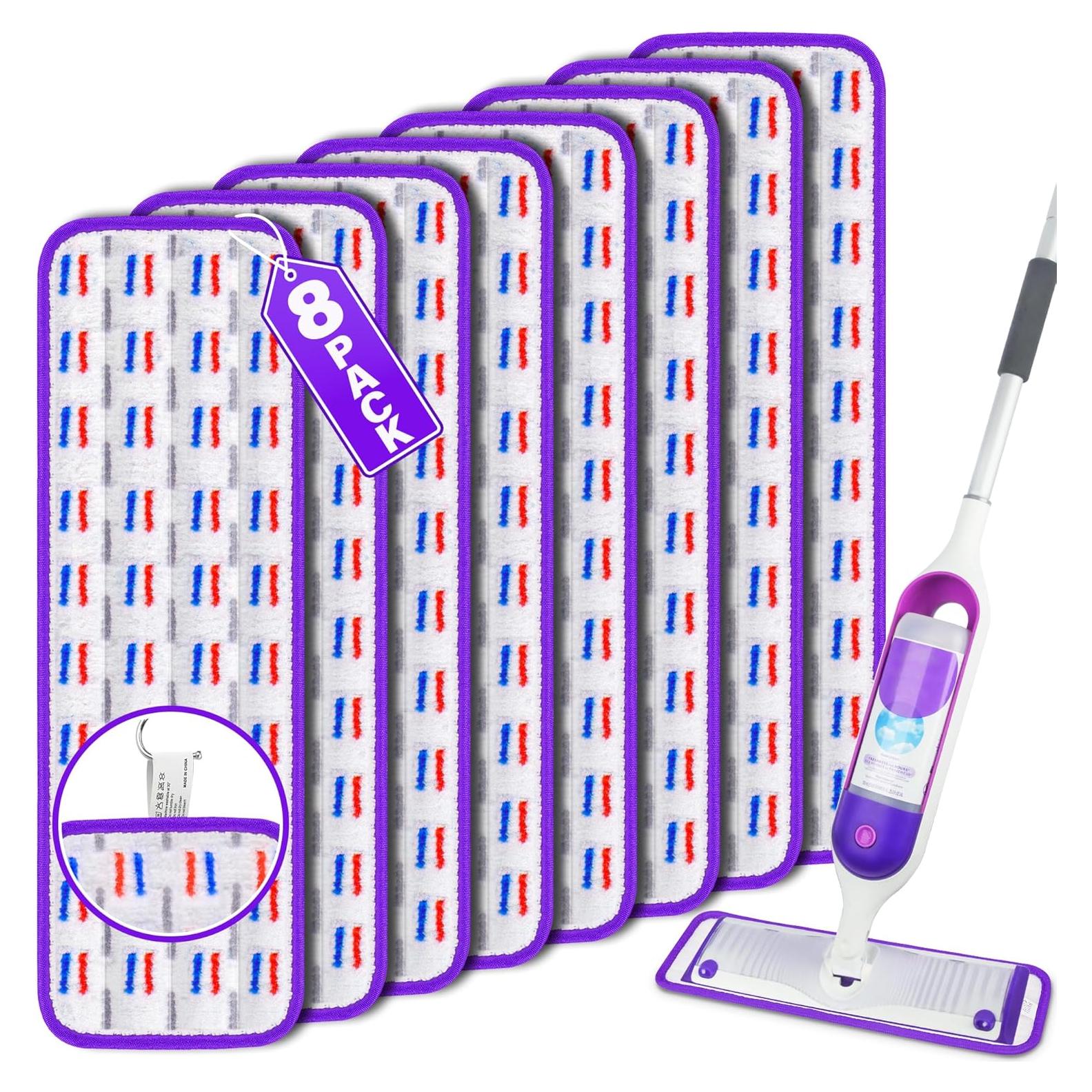 Paquete de 8 almohadillas de mopa reutilizables FORSPEEDER 38.1x11.9cm